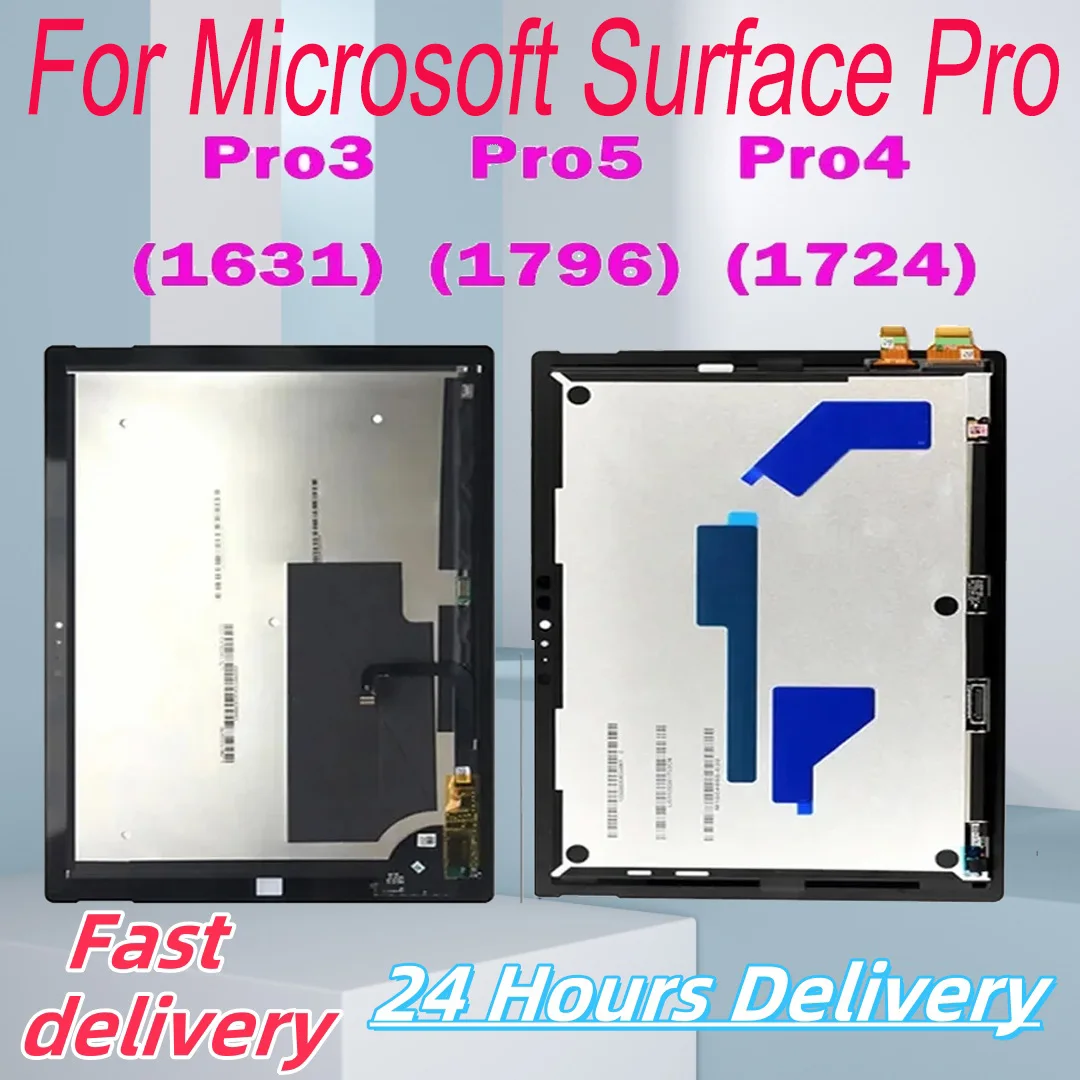 AAAAA++++++ For Microsoft Surface Pro 3 1631 Pro 4 1724 Pro 5 1796 LCD Display Touch Screen Digitizer Assembly Surface Pro 5 LCD