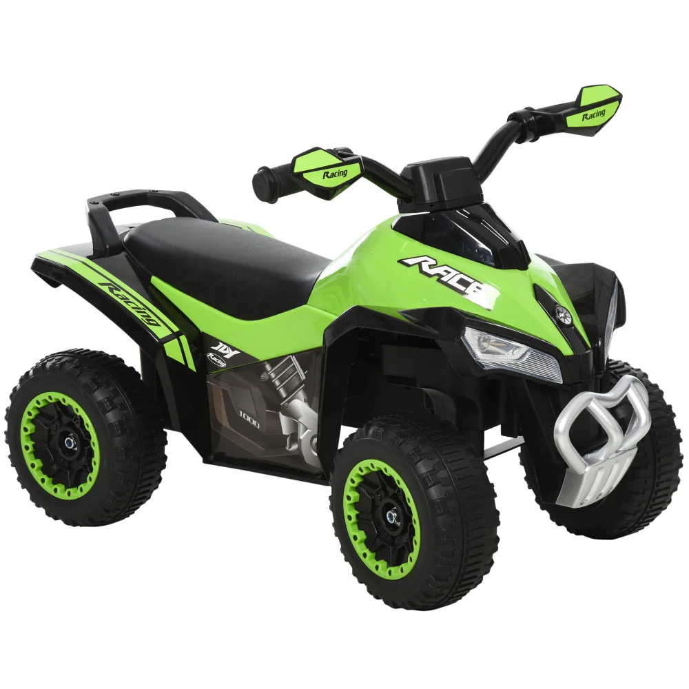 

Aosom No Power Kids Ride-On Push ATV Toy w/ Music Lights 1.5-3Yrs Green