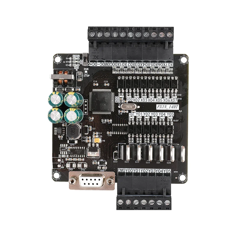 STM32F103 PLC industrial controller FX1N 14MT 2 way 100K pulse output with RS485 communication