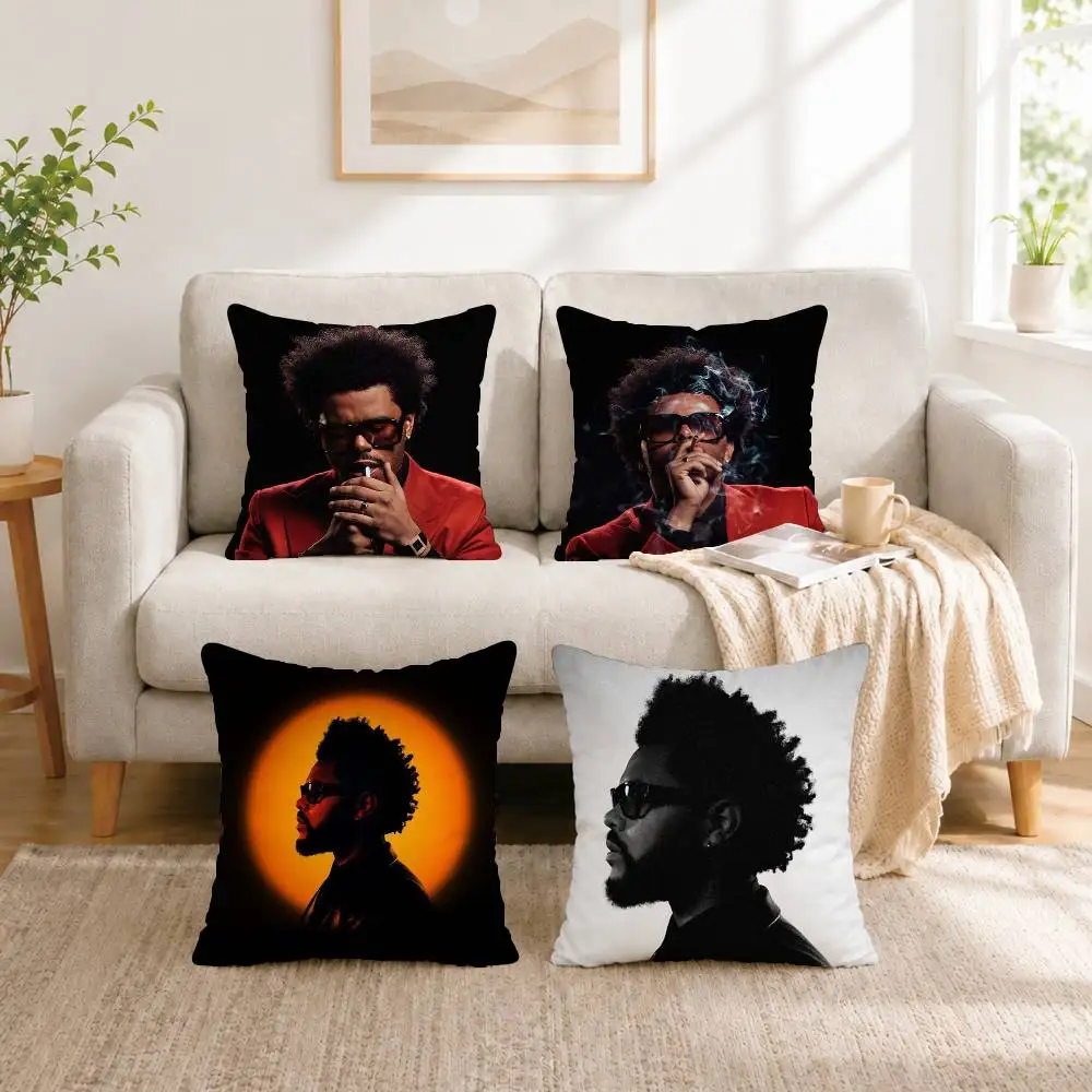 

S-Superstar The Weeknd Square Double-Sided printed Pillow Case Bedroom Bedside Pillow Sofa Cushion Cover Gift