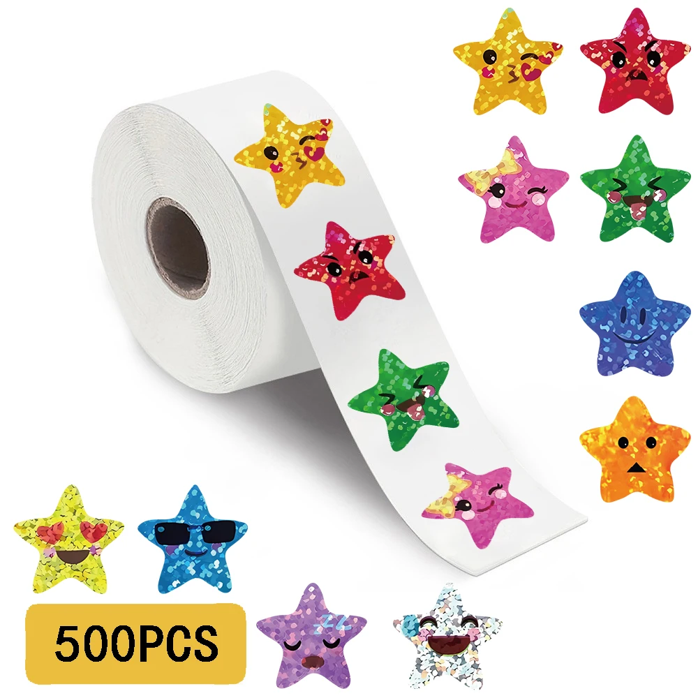 500 pçs estrelas coloridas adesivo nostalgia guitarra à prova dwaterproof água café arte paisagismo mala bicicleta retro decalques adesivos ﻿