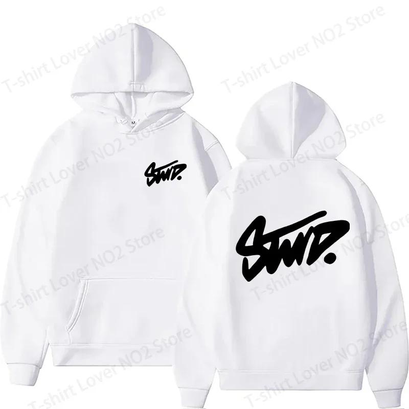 STWD Hoodie mit Graffiti-Buchstabendruck, Y2K Streetwear, HipHop, Creme, Unisex, Herren, Damen, Oversized, lässiger Pullover, Langarm – Detail 3