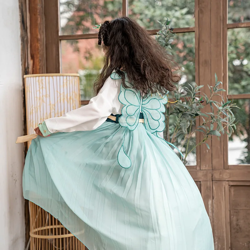 Moda de verano para niñas pequeñas, traje chino antiguo, ropa tradicional de fiesta de actuación de la dinastía Tang Hanfu