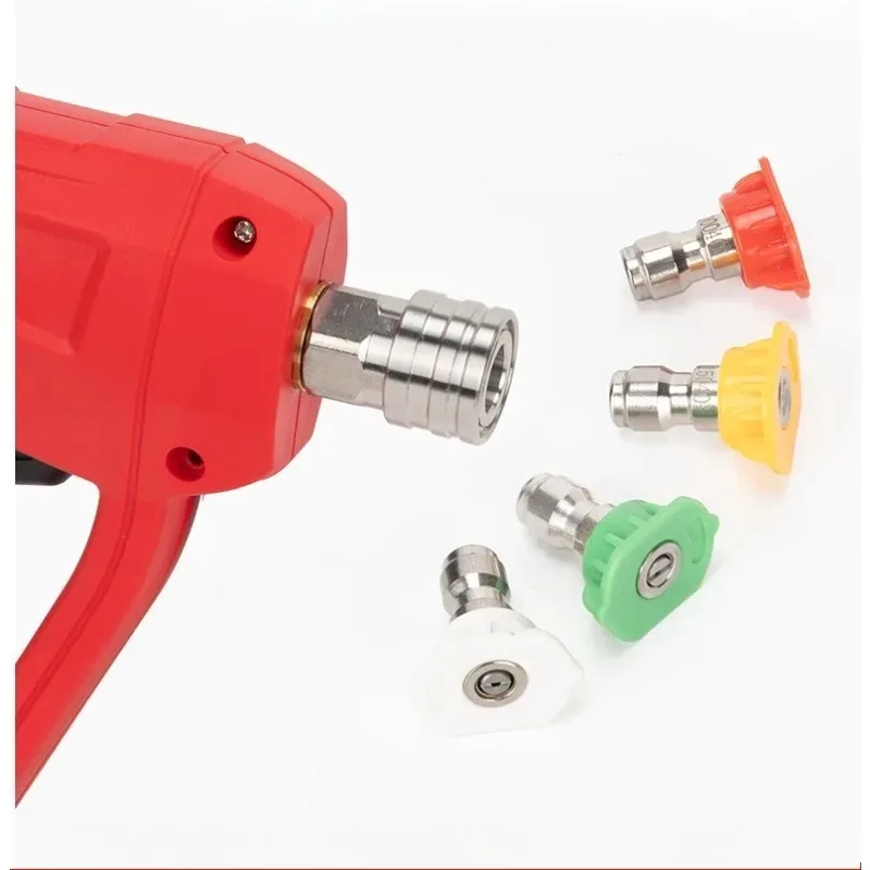 جهاز تنظيف يعمل بالضغط العالي طقم مسدس غسيل السيارات 3/8 موصل مدخل سريع و M22-14mm مع موصل سريع 5 قطعة فوهة تلميح جديد #4