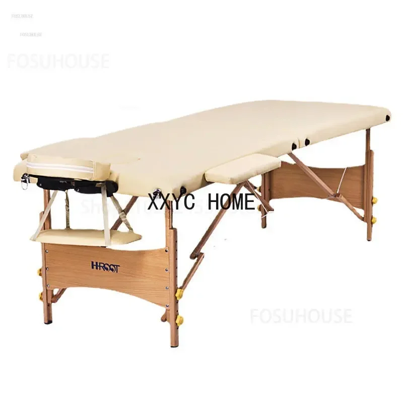 

Portable Solid Wood Massage Beds Moxibustion Therapy Table Beauty Folding Massage Tables Tattoo Embroidery Body Beauty Bed