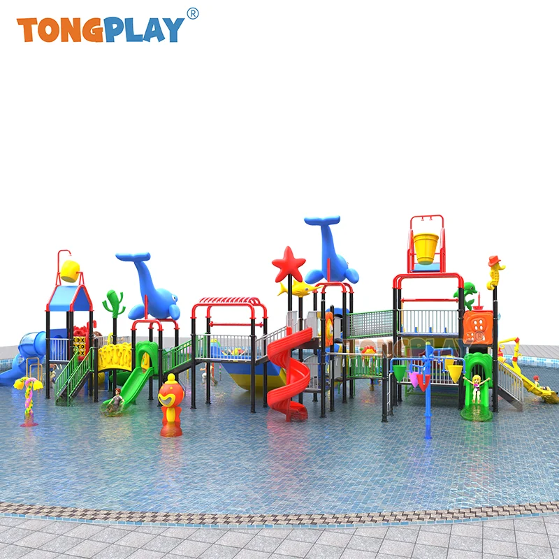 Commercial Water Play Aquatic Park Outdoor Swimming Pool Large Plastic Water Slide For Children