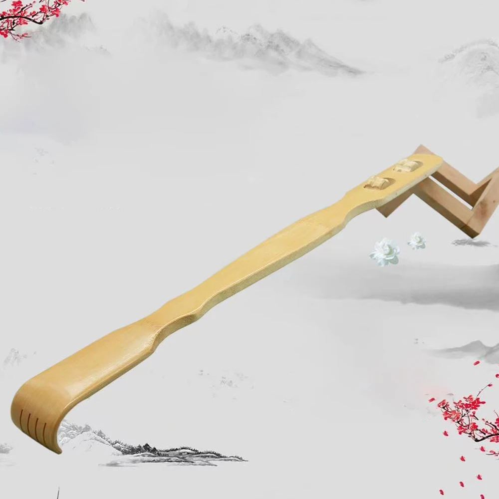 47cm 2pcs Bamboo Massager Back Scratcher Wooden Body Roller Stick Wooden Scratching Backscratcher For Back/Neck/Head