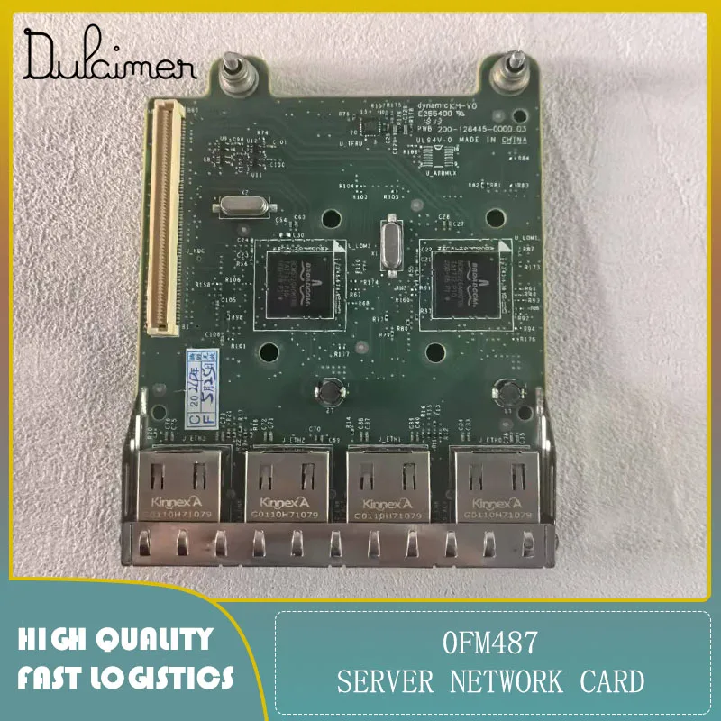 

Server network card 0FM487 Broadcom 5720 4 x Ports 1GbE 1000Base-T PCI Express 2.0 Ethernet Network Interface Card USED