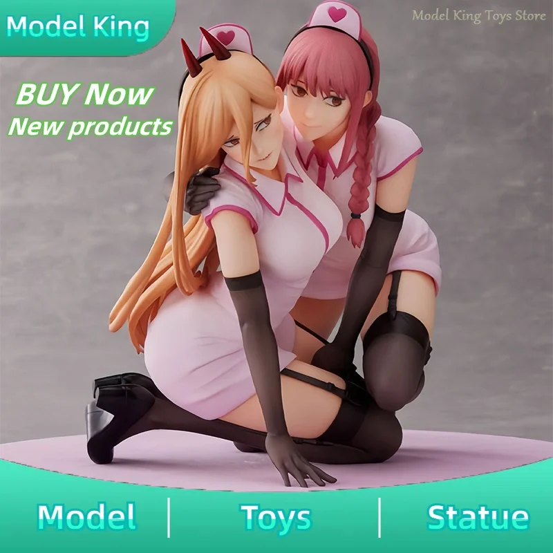 Nuevo Motosierra de 14cm, figuras de Anime Power ‌ Figuras Makima, colección de estatuas de PVC, modelo de decoración de escritorio, regalos de cumpleaños para niños, juguetes