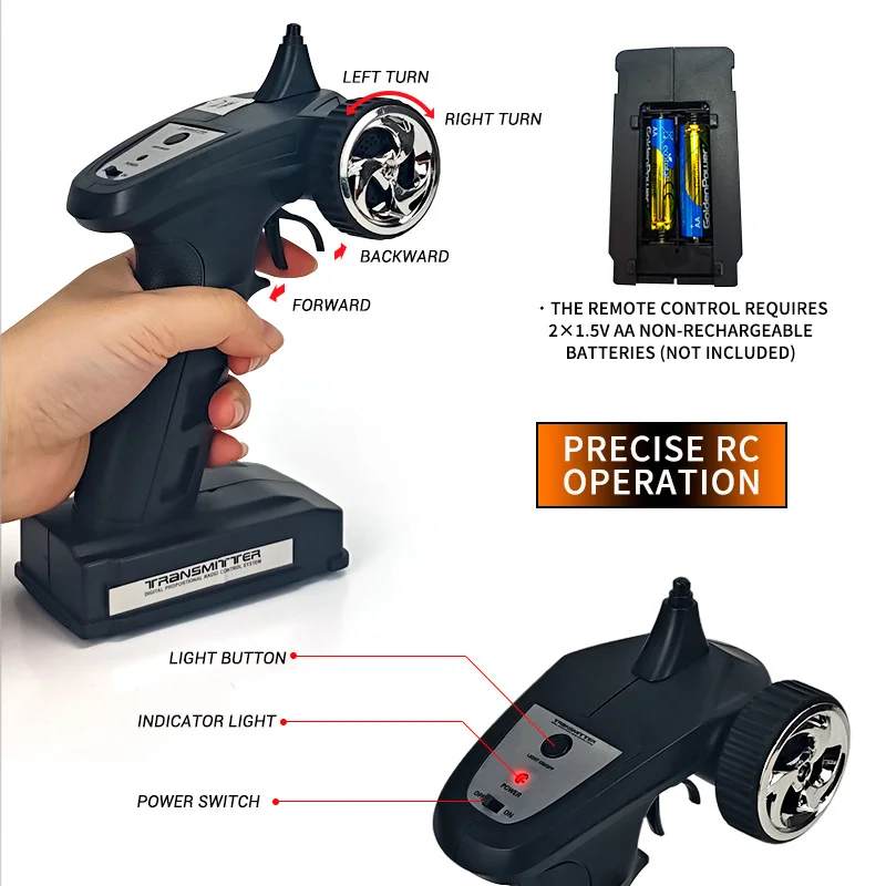 Poseidon SL-8026A 2.4GHz Szybka Łódź RC, Elektryczna Motorówka Zdalnie Sterowana do Basenów, Jezior, Zabawka Wodna z Oświetleniem LED