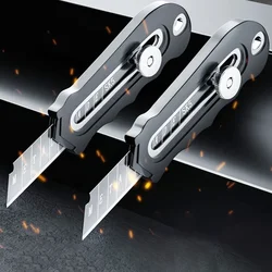 Stainless Steel Industrial Utility Knife Replaceable High Carbon Steel Blade Paper Cutter Office Art Student Supplies