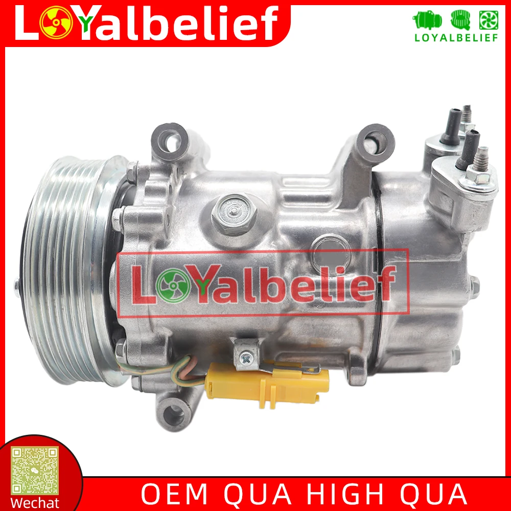 SD6V12 AC Compressor For Peugeot 206 307 Citroen C2 C3 Fiat 1449 1450 9671456680 9655191680