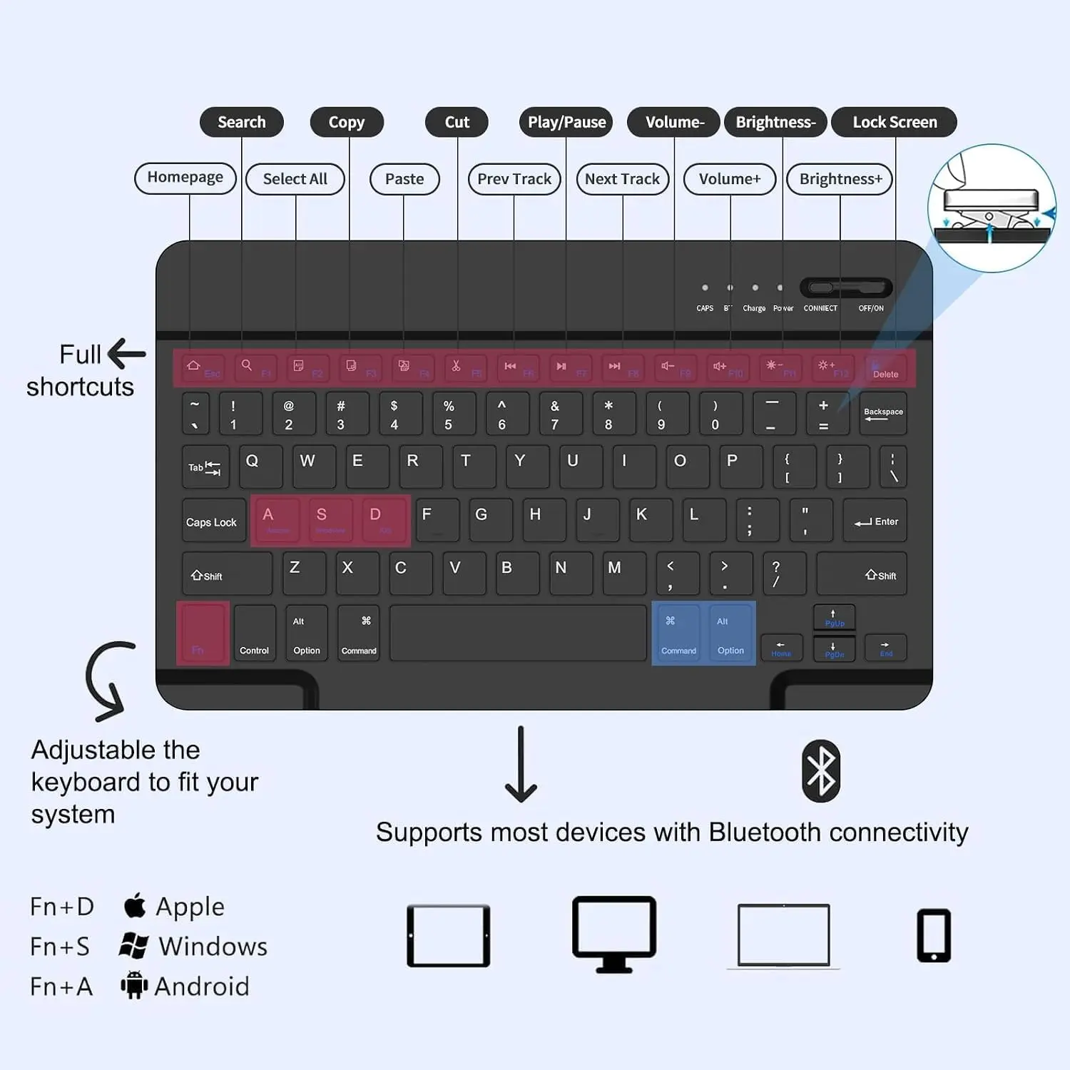 7-Color Backlit Keyboard Case for Samsung Galaxy Tab Series Tablets Wireless Magnetic Detachable Keyboard Soft Case