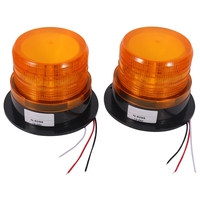 2 X Amber LED Beacon Strobe Emergency Flashing Light Warning Lamp Truck 12V 24V