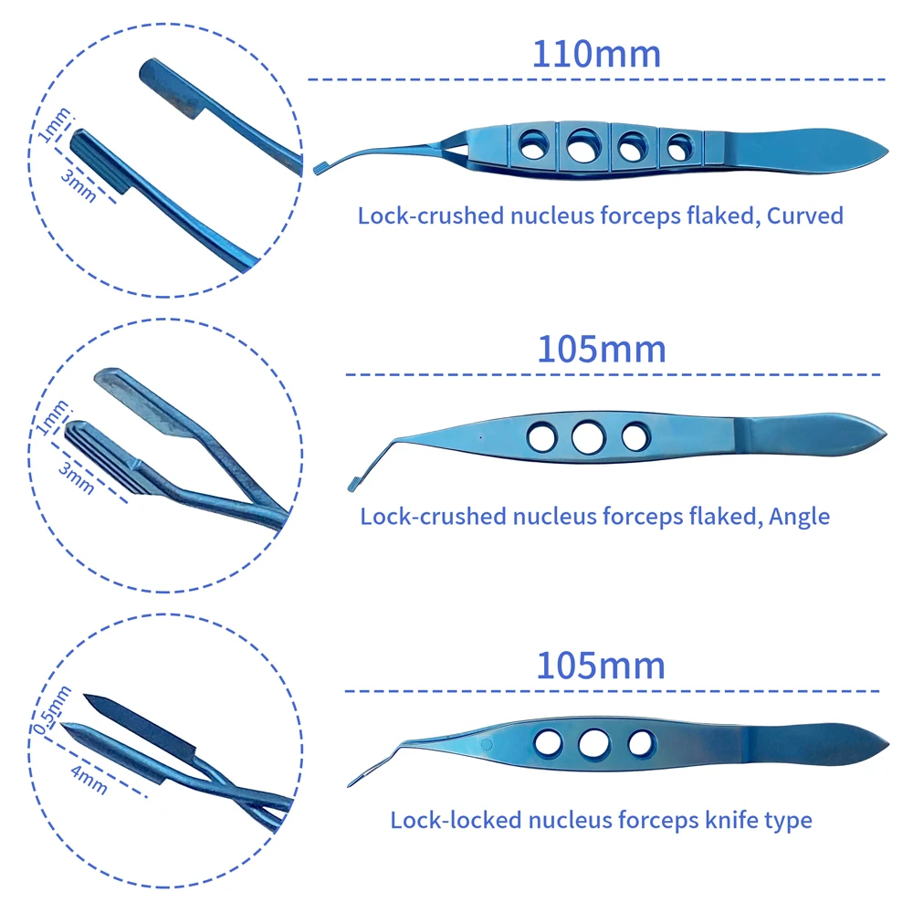 Titanium Longitudinally Serrated Nucleus Cracker Forceps 3mm Small Incision Ophthalmic Cataract Double Eyelid Instruments