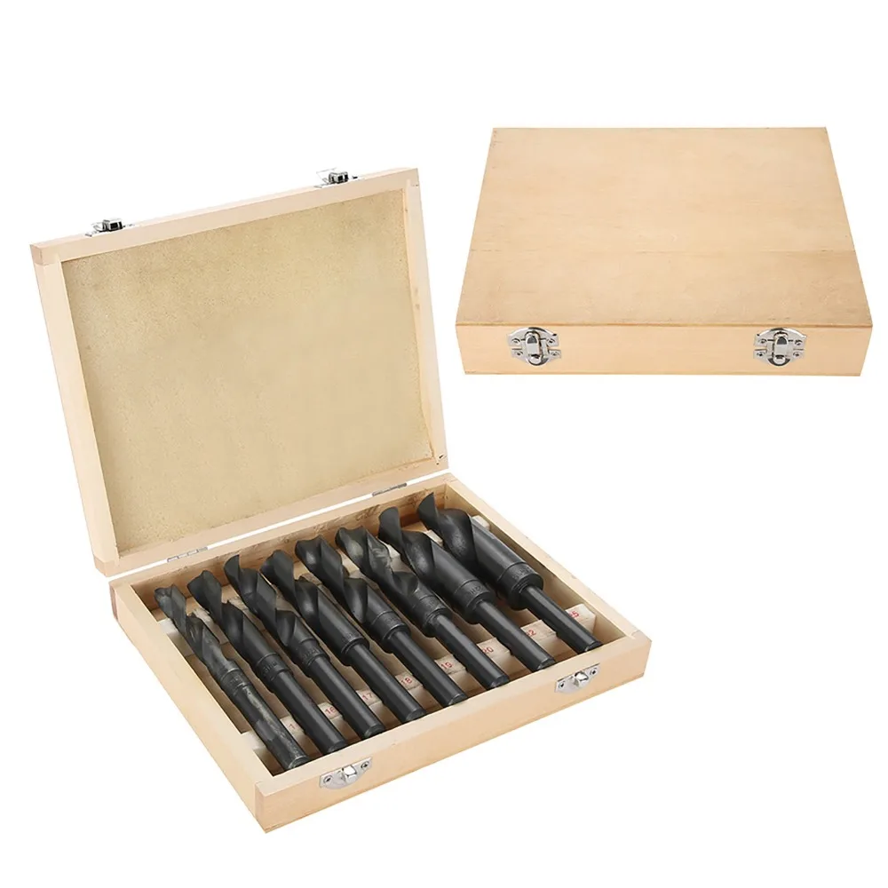 

8pcs Durable 14-25mm HSS Drill Bits Black Center Point Reduced Shank Twist Drill Bits Drill Bit Set Wood
