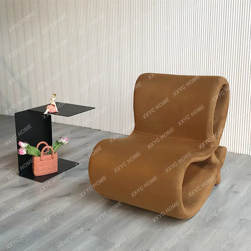 

Designer Creative Frp Hollow Musical Note Chair Model Room Leisure Chair Light Luxury Balcony Curved Single-Seat Sofa Chair