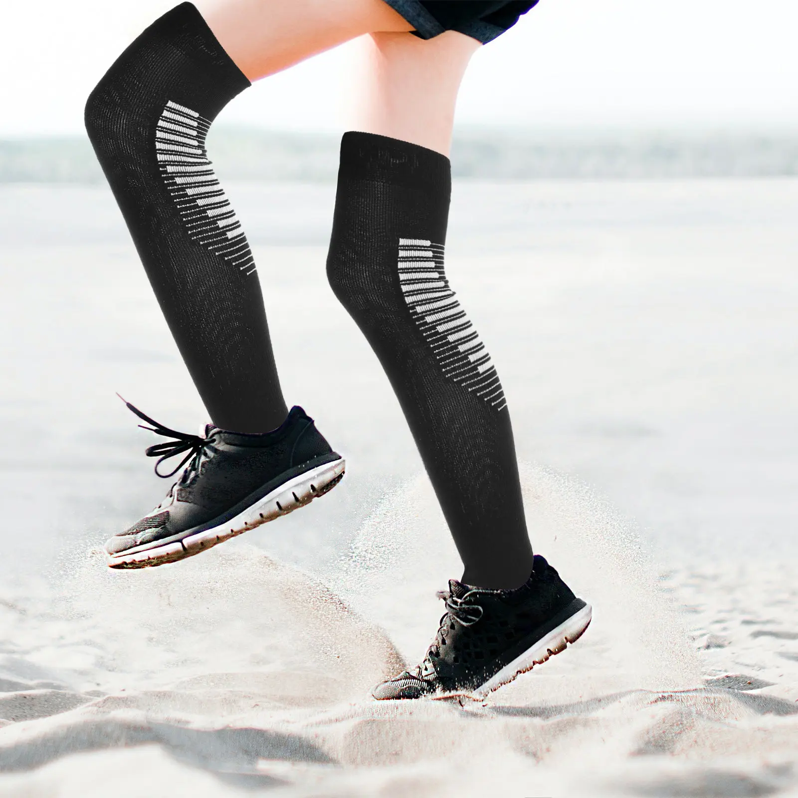 1Pair Skiing Socks Thick Warm Long Knee Cotton Socks Breathable Soft Outdoor Sports Snowboard Ski Warm Stocking Sweat Absorbent