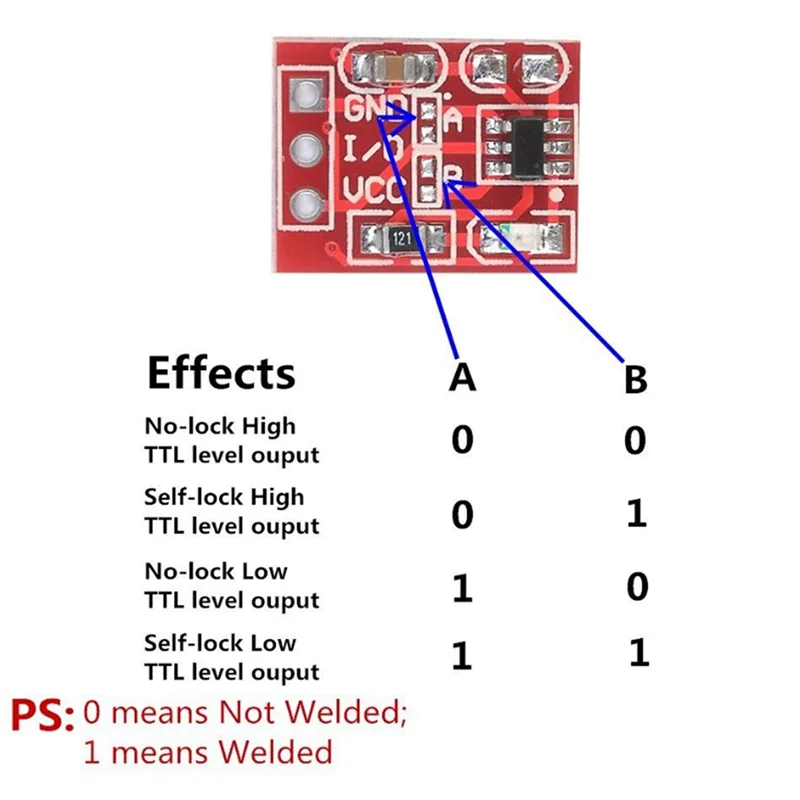 Pro 100 Uds Ttp223 botón táctil Modular autobloqueo Jog interruptor capacitivo transformación de un solo canal