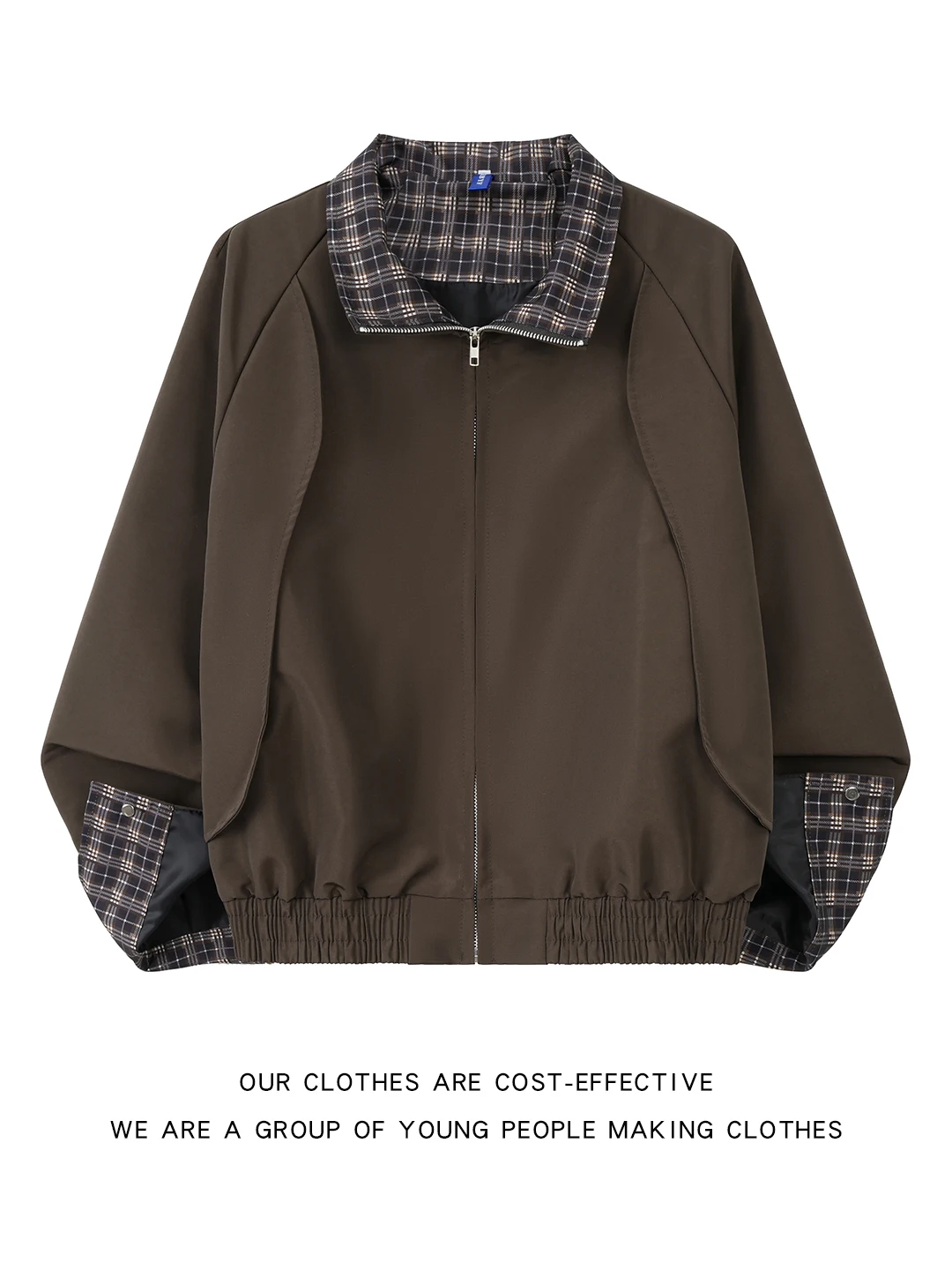 

Мужская куртка-харрингтон в стиле пэчворк с клетчатым узором, повседневная, от бренда Faion, для отдыха и работы, с воротником, осенне-зимняя, американский стиль, на молнии