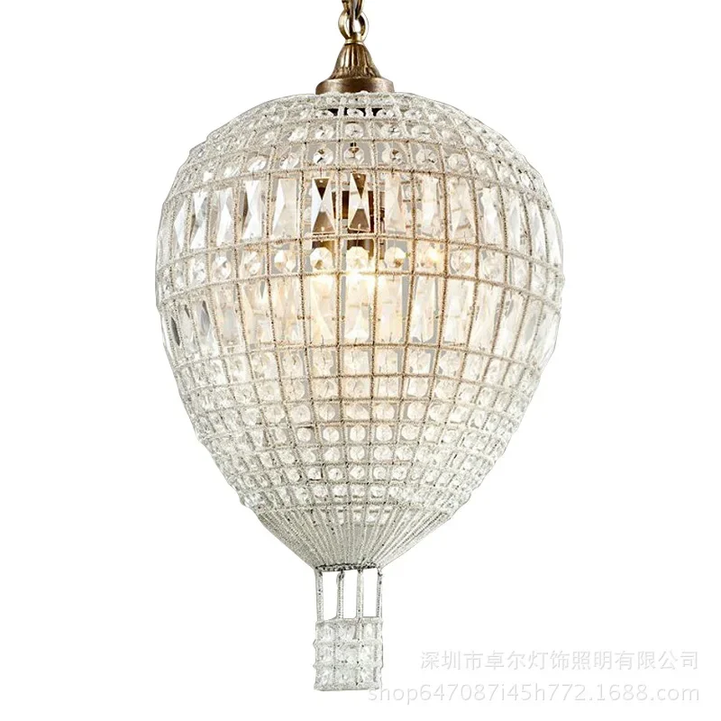 French chandelier retro children s room hot air balloon crystal chandelier princess room bedroom creative lamps