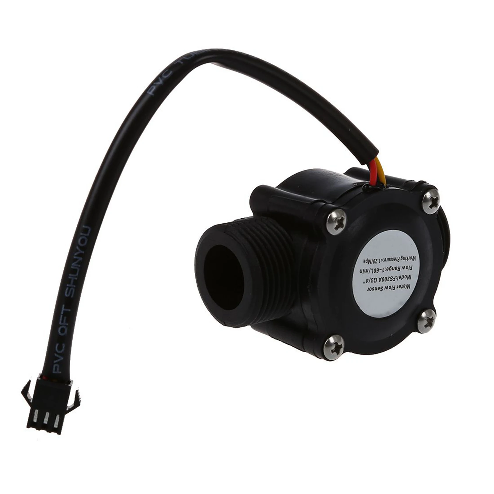 AB33-2X 1-60L/Min DC 5-24V Hall Effect Water Flow Sensor Counter Meter FS300A