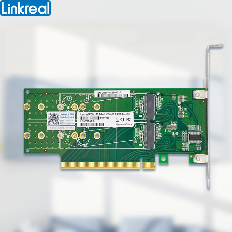 Imagem -05 - Adaptador Linkreal Pcie X16 para Ssd Nvme M.2 de Portas Perfil Baixo-lrnv95nf-l