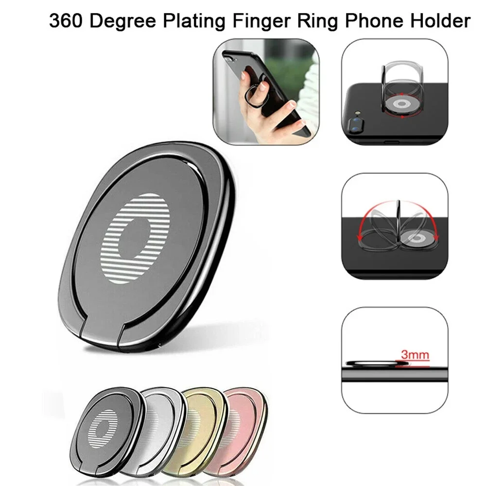 Phone Ring Holder Metal Finger Kickstand Rotation Magnetic Car Mount Grip Foldable Desktop Stand Ultra Thin Smartphone Bracket