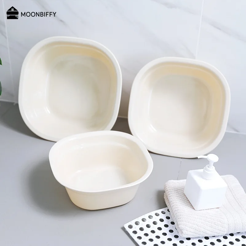 Square Washbasin Household Thickened Washbasin Fruit Basin Laundry Basin Plastic Basin Daily Necessities Bathroom Accessories