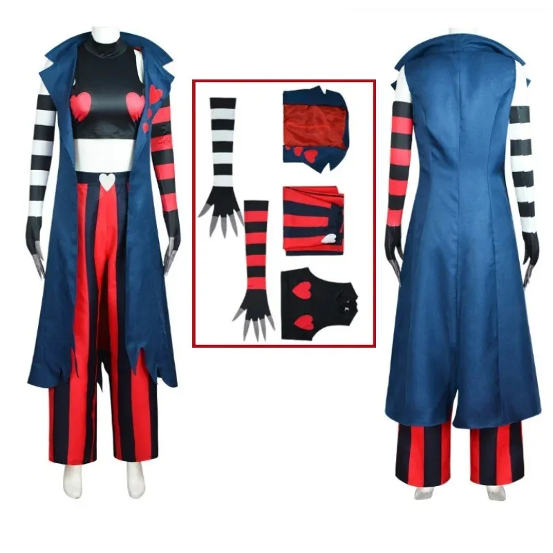 Adult Anime Hazbin Velvet Cosplay Costume Vest Pants Uniform Gloves Role Play Outfits Fantasy Halloween Carnival Party Suit