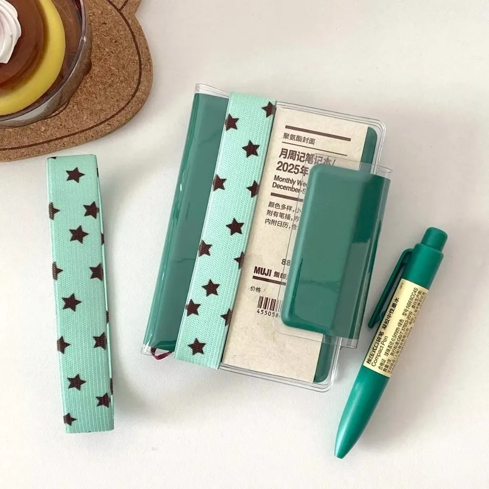 INS Style Adjustable Notebook Straps DIY Decoration Loose-leaf Notebook Elastic Strap Cute Star Binder Strap for Scrapbookin