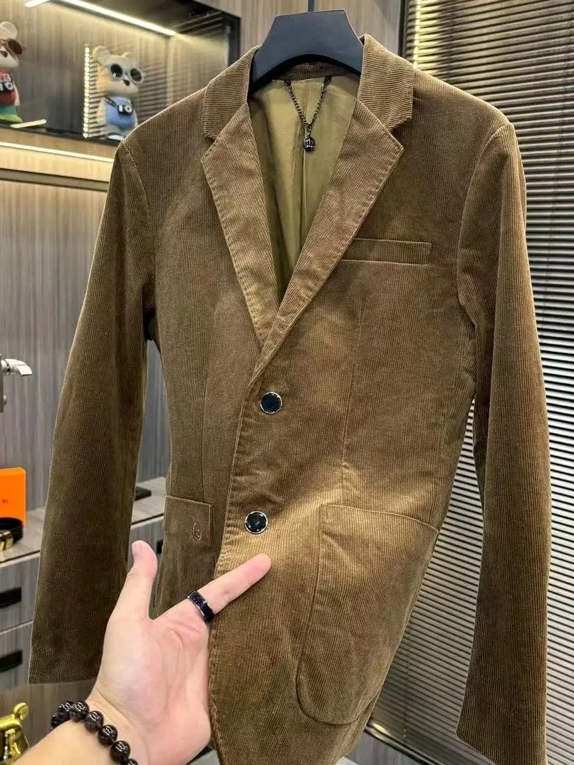 

Высококачественный мужской повседневный костюм в полоску: новинка весна-осень, модный, универсальный, премиум-класса, стильный, деловой, приталенный крой