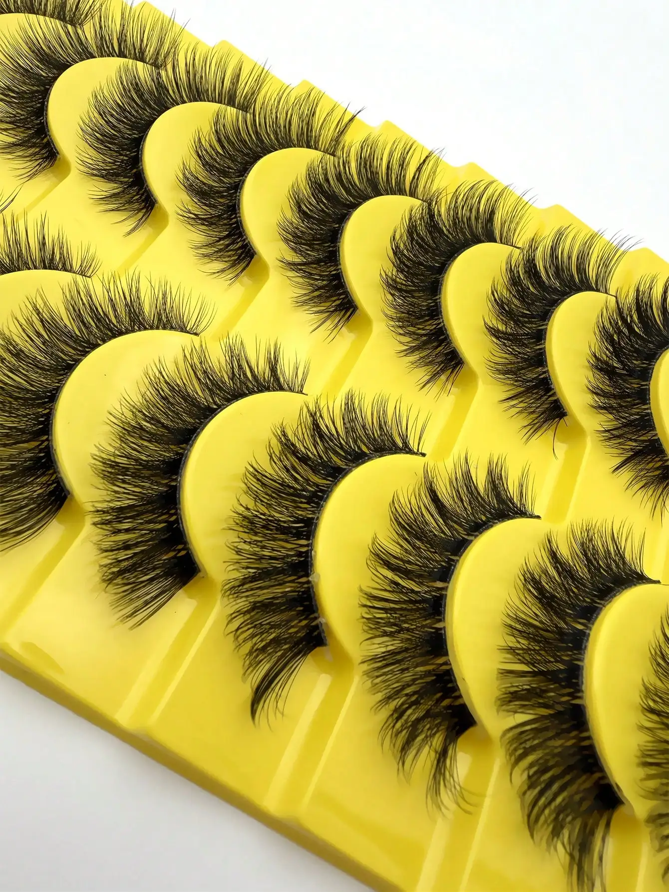 10 Paar Katzenaugen-Kunstwimpern aus Nerzfell, natürlich flauschig, 3D, dick, gewellt, wie Wimpernverlängerungen, Set – Detail 3