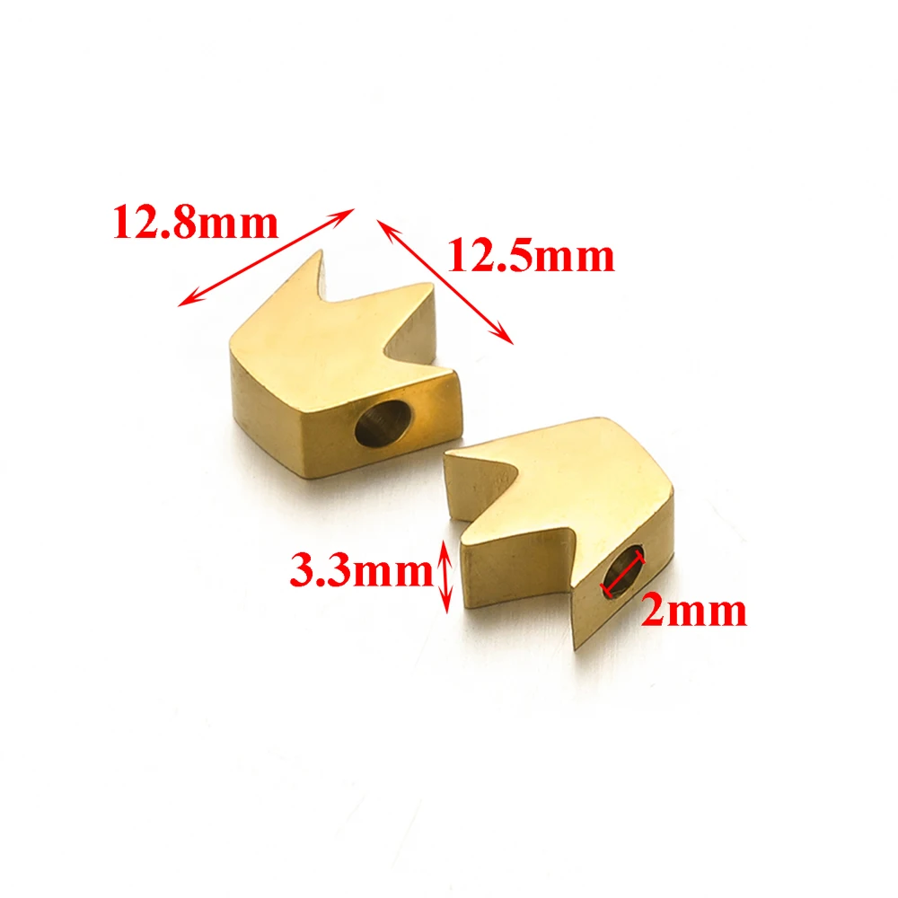 5pcs Gold Color Stainless Steel Moon Star Crown Beads for Necklace Bracelet Charms DIY Jewelry Supplies Findings Accessories