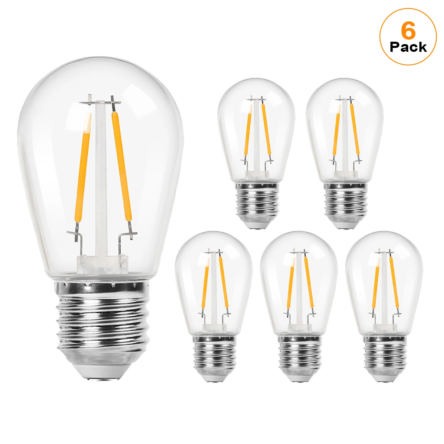 S14 2W Plastic Edison Gloeilampen Vintage Onbreekbaar E27 Basis Warm Wit Gelijk aan 20W Gloeilamp Licht vervangen Lamp