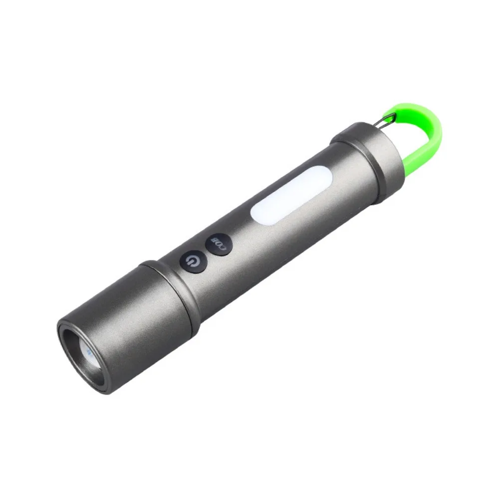 

With Side Lamp Strong Light Flashlight Portable Hook Rechargeable Outdoor Small Flashlight Multifunctional Convenient