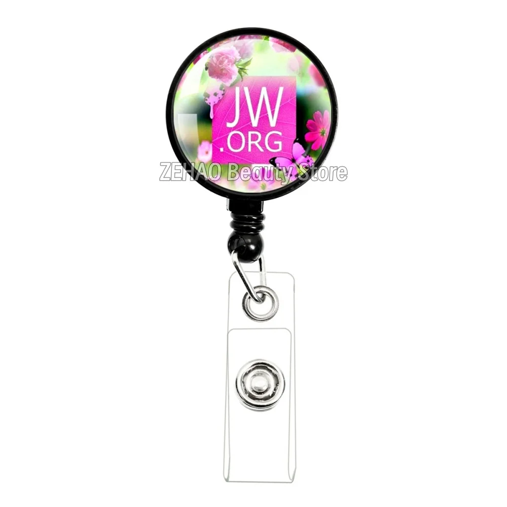 30mm JW.ORG Jehovah's Witnesses Black/White Retractable Badge Reel Work Card Clip ID Name Card Display Tag Staff Card Badge