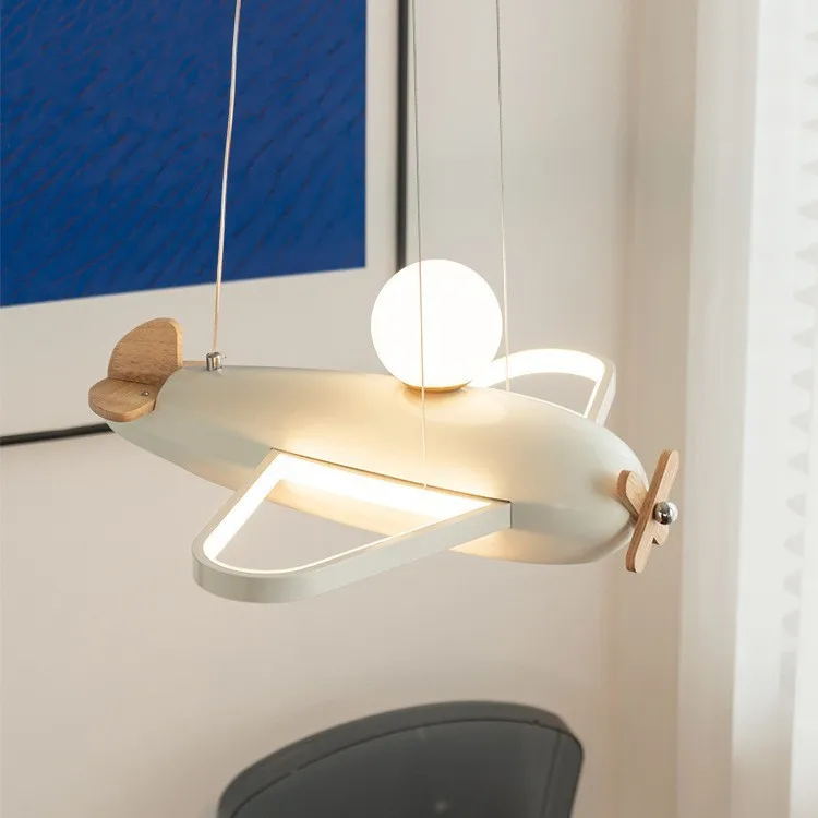 Bauhaus Medieval Art Creative Cartoon Airplane LED Home Ceiling Lights Lustre plated Lamps for Living Room Decoration Chandelier