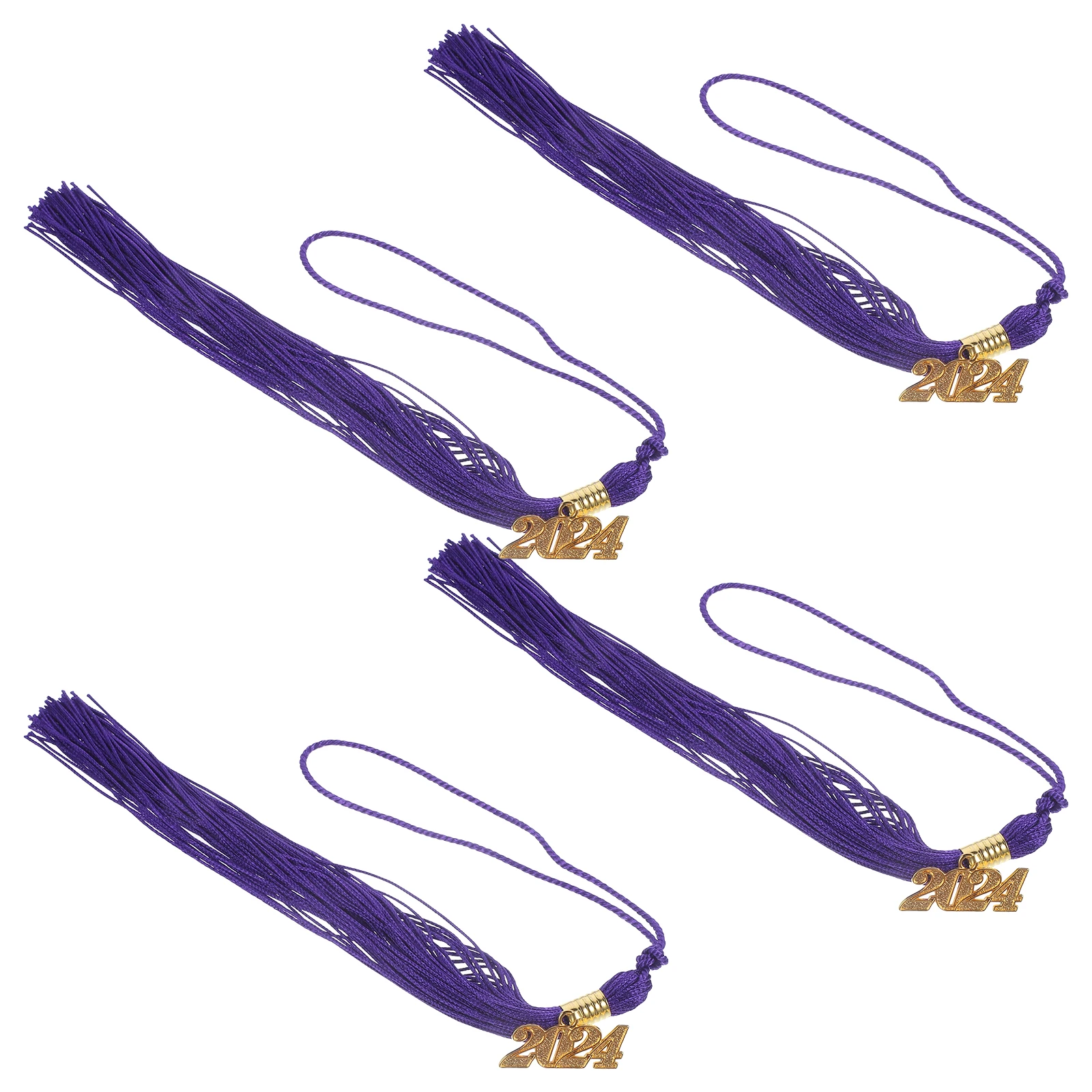 

4pcs Graduation Cap Accessories 2024 Academic Tassels Decorative Fringe Pendants Blue Hat Charms Photography Props Ceremonies