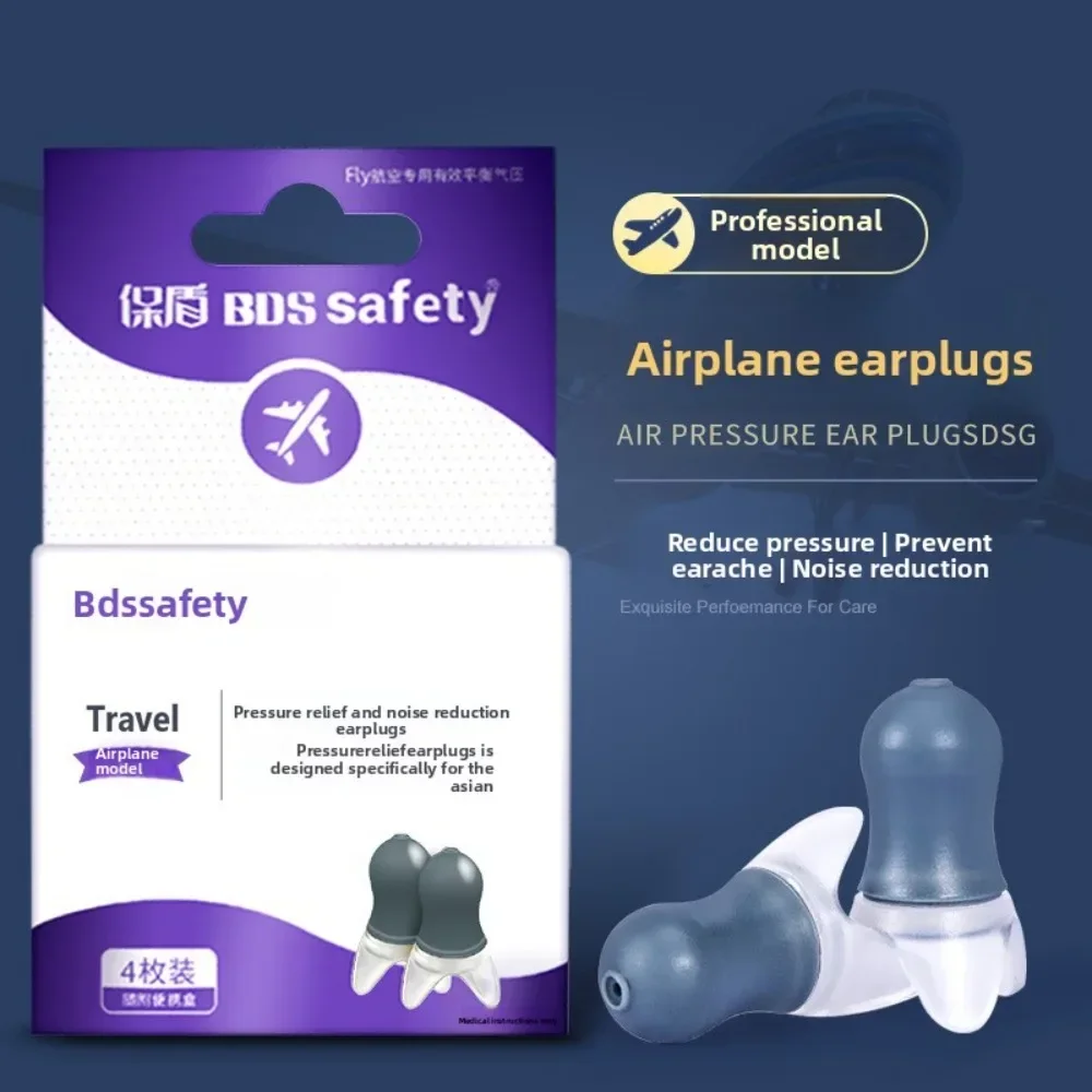 Airplane Pressure Relief Earplugs Noise Reduction Ear Pain Prevent Tinnitus Flying Travel Reusable Ear Plugs