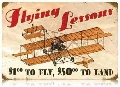 Aviation Airplane Metal Plaque Poster Flying Lessons Vintage Retro Tin Sign Wall Decor Gift For Bathroom Restaurant