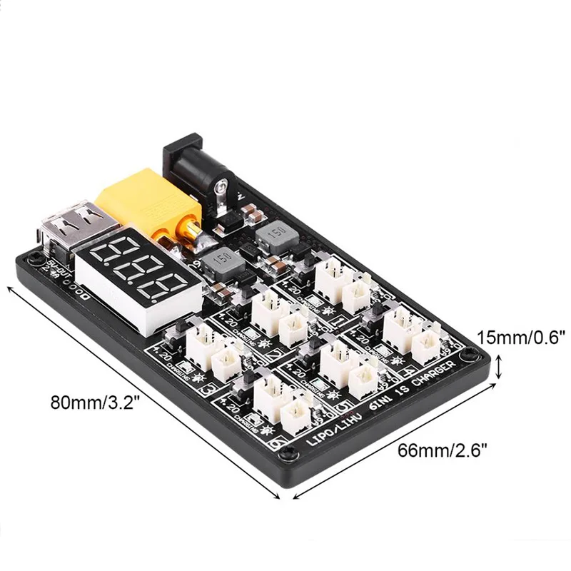 6IN1-1S Charger Lipo LiHV charger board xt60 12V3A battery charger adapter