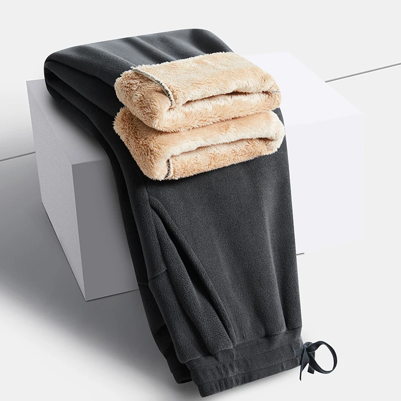 

Unisex 2026 Winter New Oversize Pants Men Women Warm Fleece Liner Drawstring Trousers Casual Comfortable Gym Sweatpants