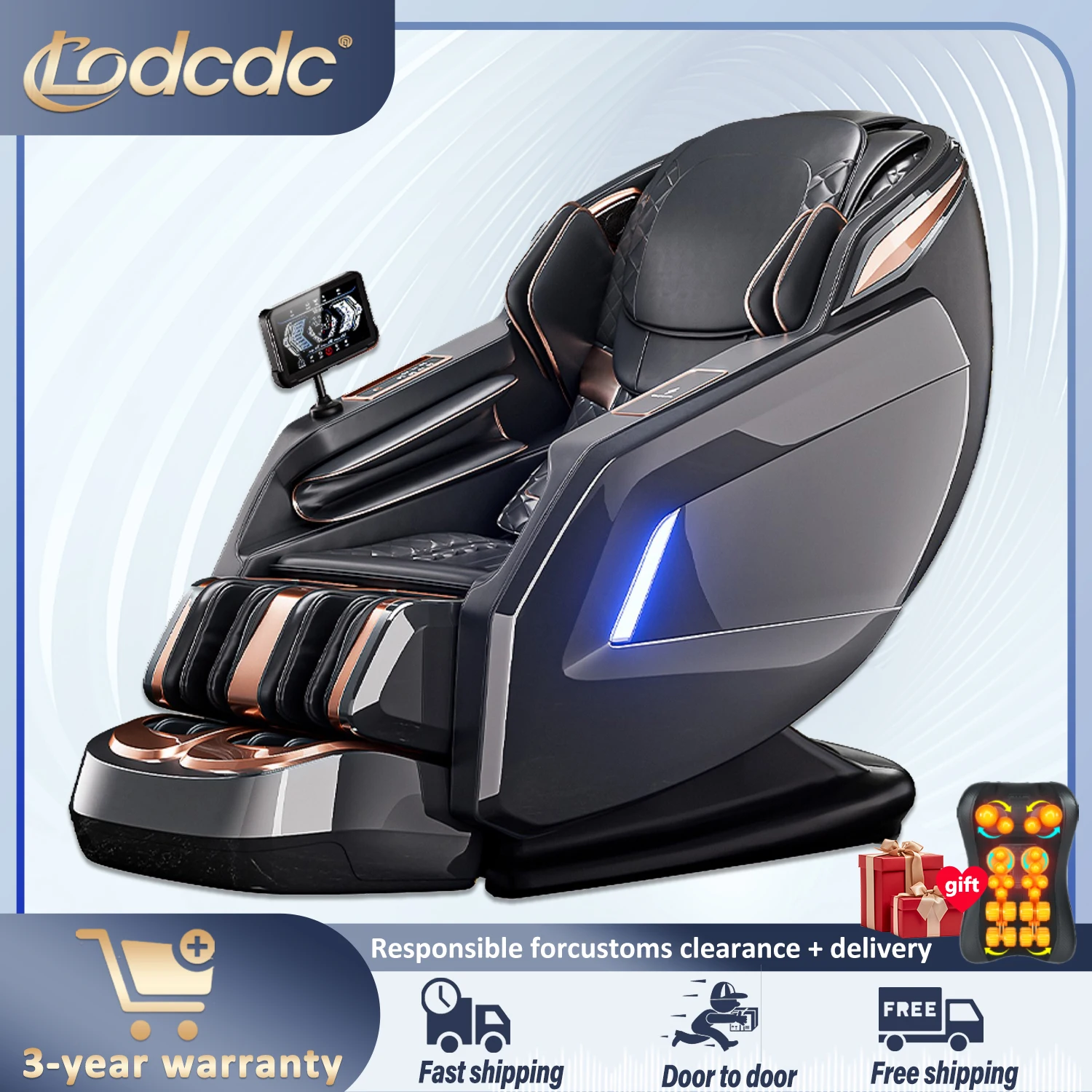 

3 year warranty massage chair 4d Zero Gravity 2025 Full Body Massage Chair Shiatsu Heat Kneading Air Compression home chair sofa
