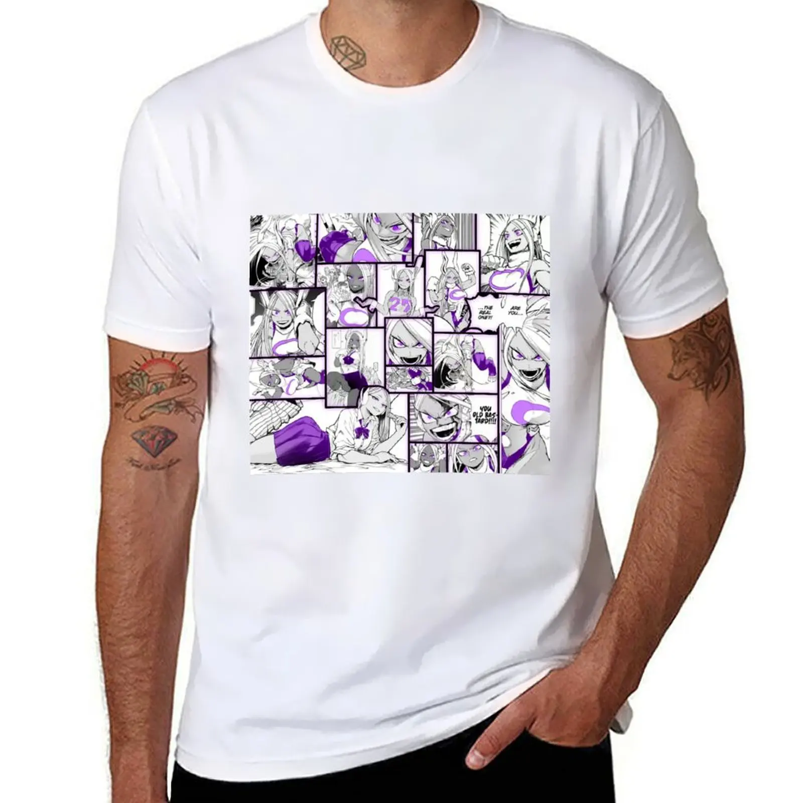 

Miruko bnha manga panel T-Shirt graphic t shirts for man men t shirt cotton 100% T-Shirt