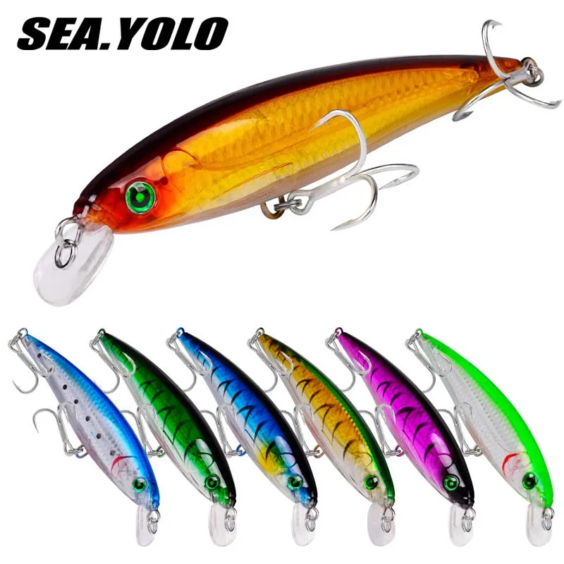 

Sea Yolo 16cm/43g Fishing Bait Floating Minnow Treble Hooks Artificial Long-Range Plastic Fake Bait For Bass