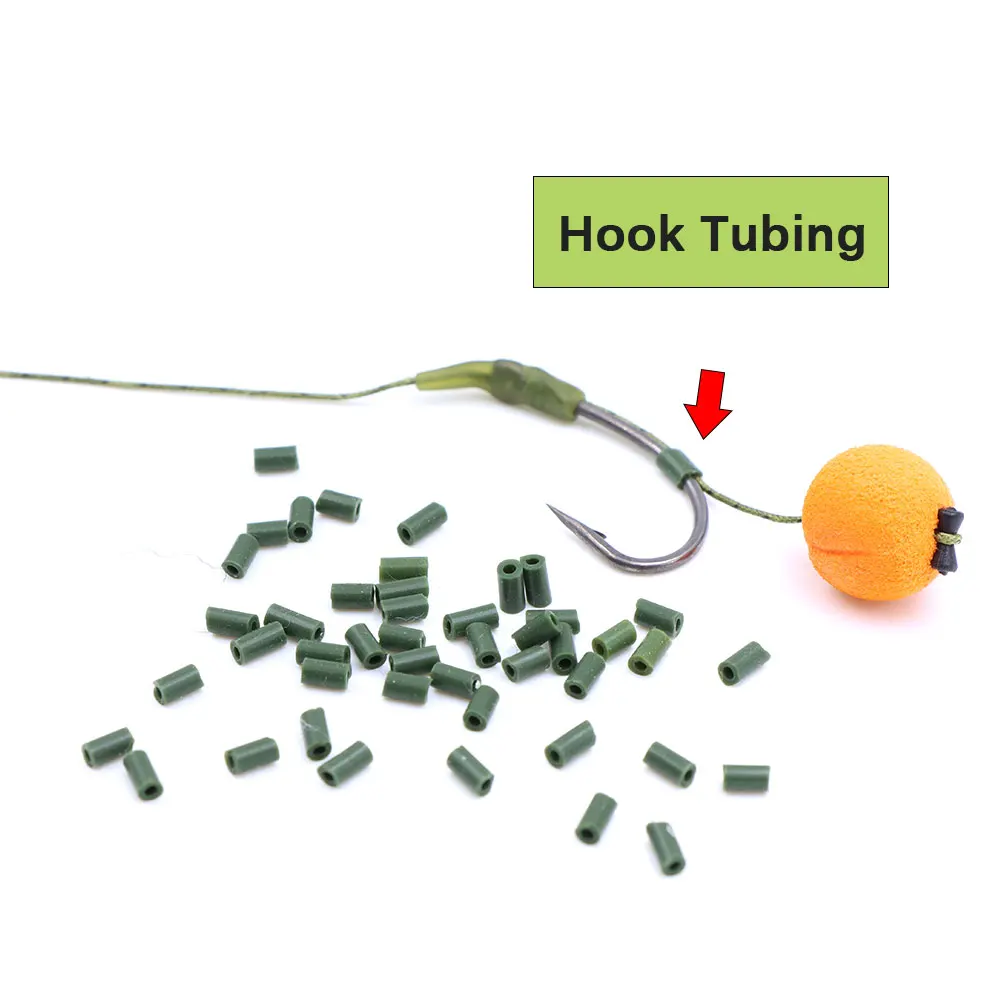 50pcs Carp Accessories Fishing Rig Hook Silicone Tube Anti Tangle Sleeve Hair Rig Method Feeder Carp Coarse Terminal Tackle