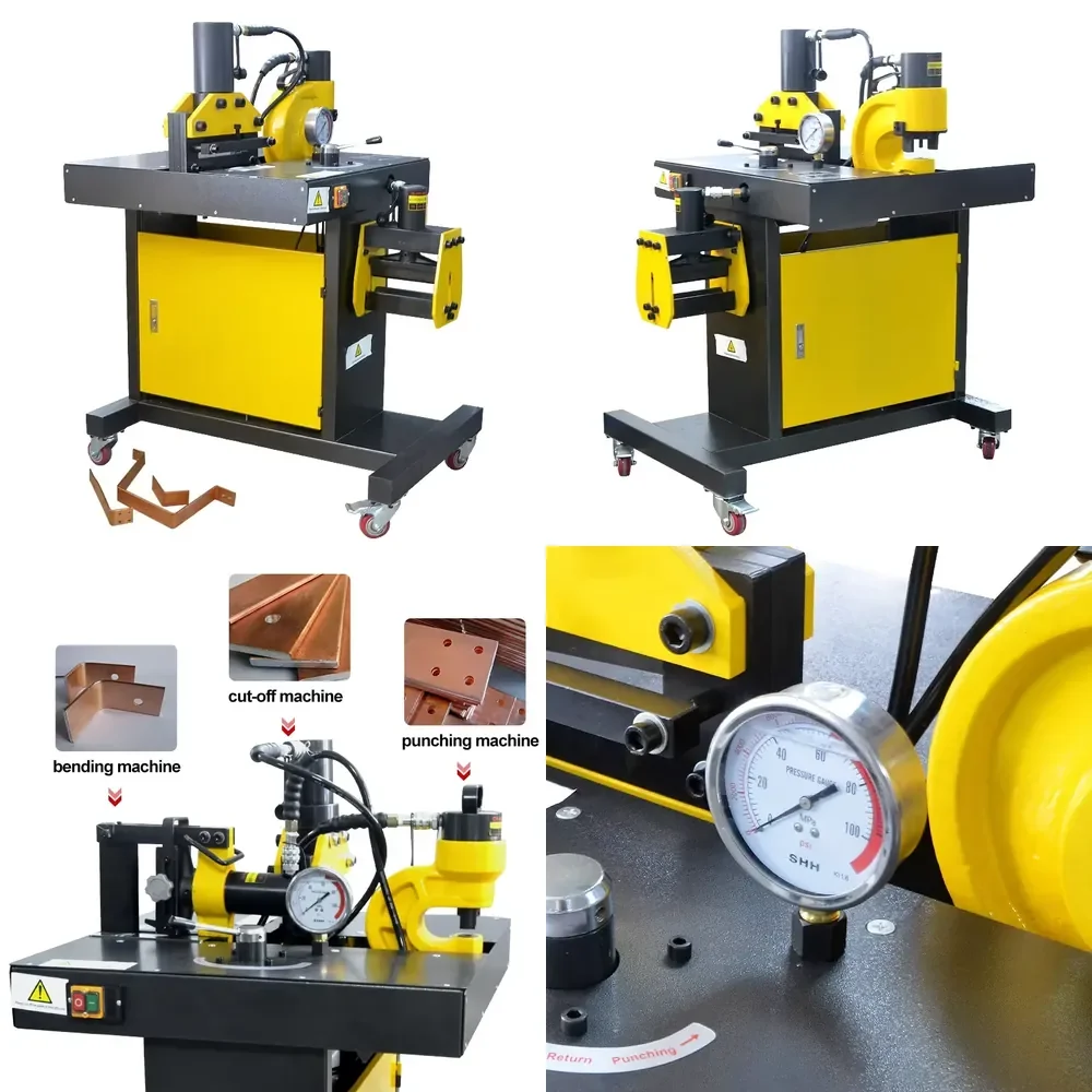 

Customization DHY-200 Busbar Processing Machine 3 in 1 Hydraulic Punching Bending Cutting Machine for Copper Rows 200mm*12mm