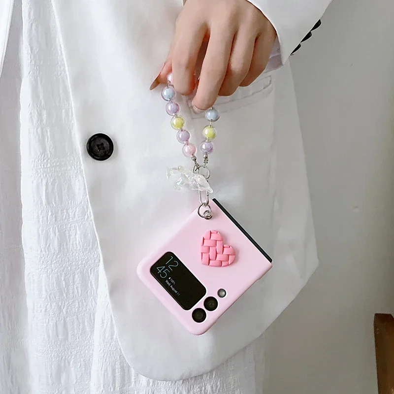 Éتوي Avec سوار En Perles Colorées Ours Mignon Pour Motorola Razr 50 Ultra Couleur Bonbon Cierre Couverture Rigide Pour PC