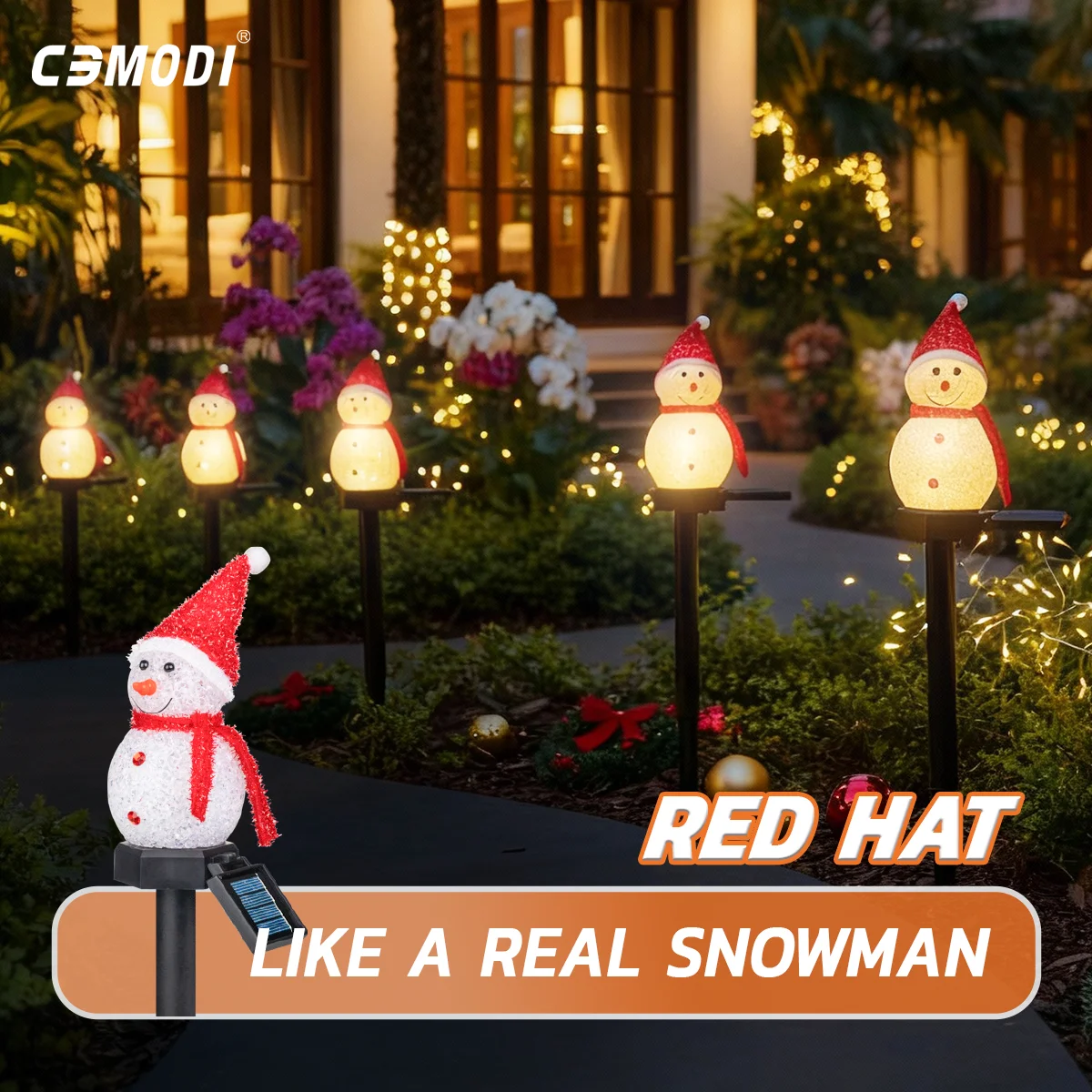 

Christmas Decorations Light Solar Light Snowman Christmas Outdoor Solar Powered Stakes Lights For Corridor Patio Lawn Decoratio